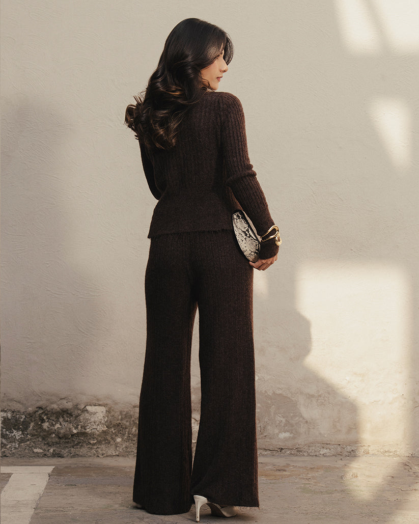 Coffee Brown Ribbed