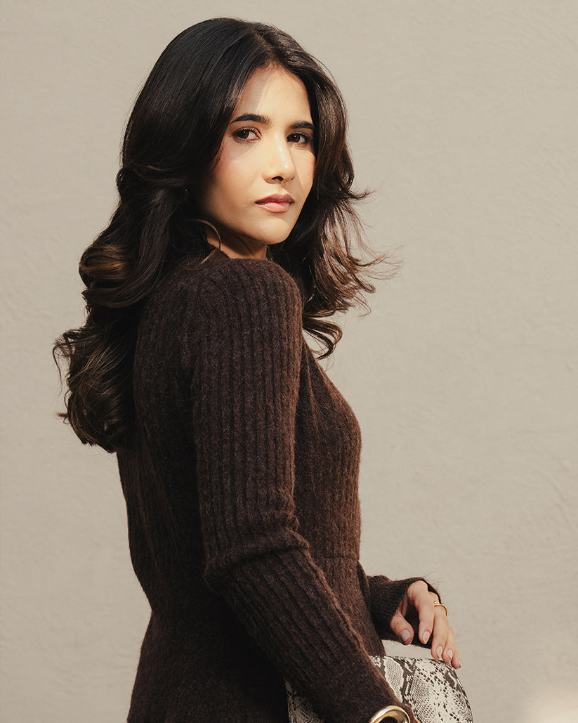Coffee Brown Ribbed